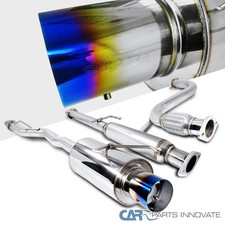 Fit 94-97 Honda Accord 4Cyl Polished S/S Catback Exhaust Muffler System Burn Tip