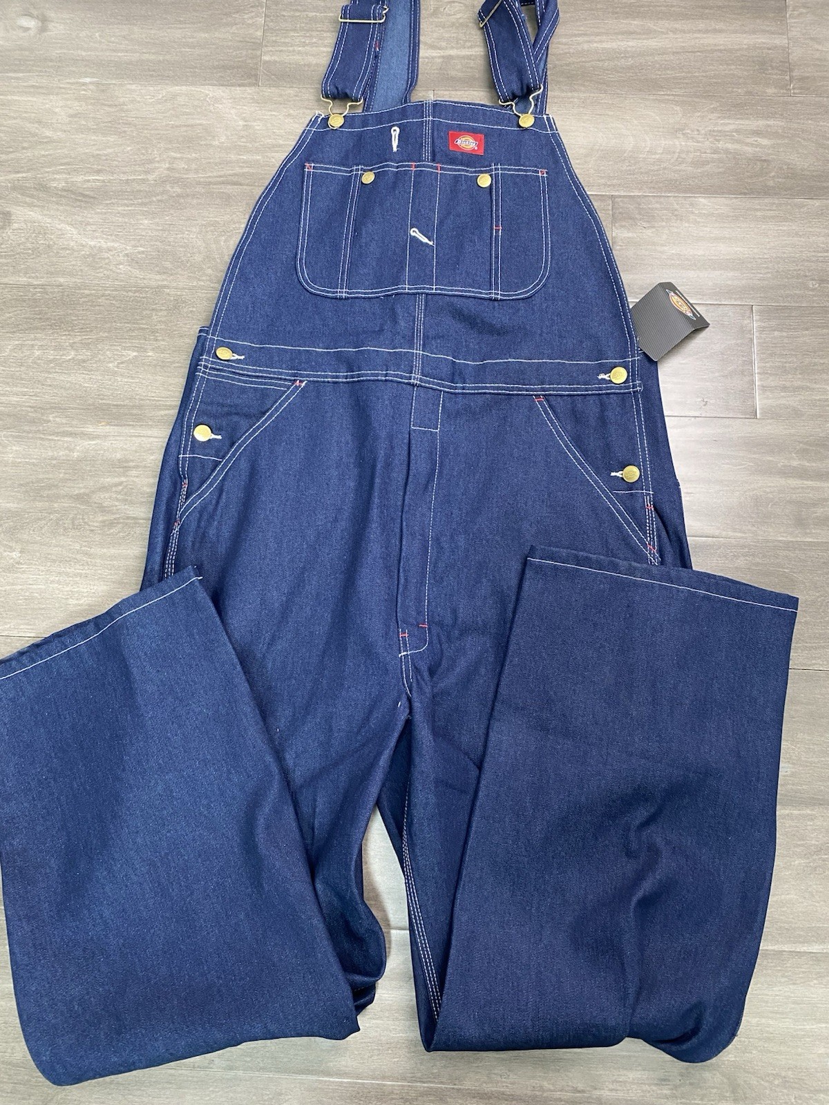 NWT Dickies Indigo Rigid Cotton Denim Bib Overalls Size 36x3