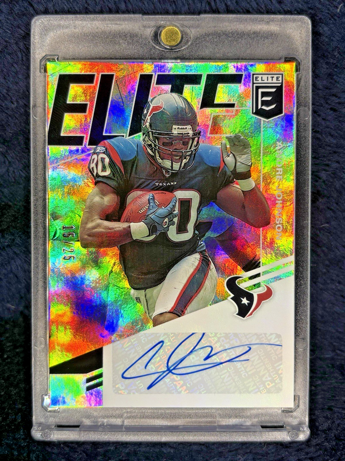 2021 DONRUSS ELITE ANDRE JOHNSON HOLO AUTO TEXANS SSP #15/25 #ES-2