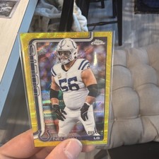 2025 Topps Chrome Gold Parallel Quenton Nelson Colts #144 /50 Football Card