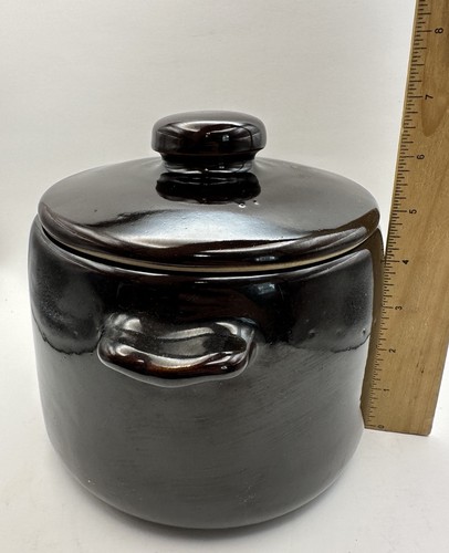 West Bend Bean Pot Crock - Brown Glazed Stoneware USA Pottery Vintage 1950s - Picture 7 of 11