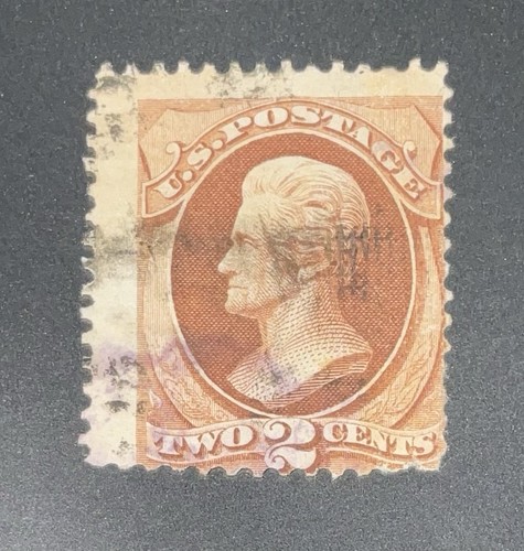 US Briefmarke #135 gebraucht 2c mit klarem I-Grill — selten! CV 325,00€+ - Bild 3 von 3