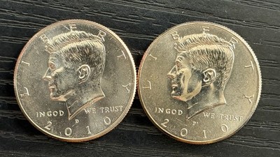 2010 P-D Kennedy Half Dollar 50c CLAD AU Coins (2) - ME5254