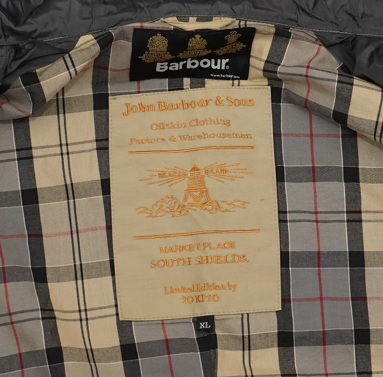 Barbour Tokito Summer Bicycle Jacket Mens Extra Large Beige Oilskin Very Rare image 8