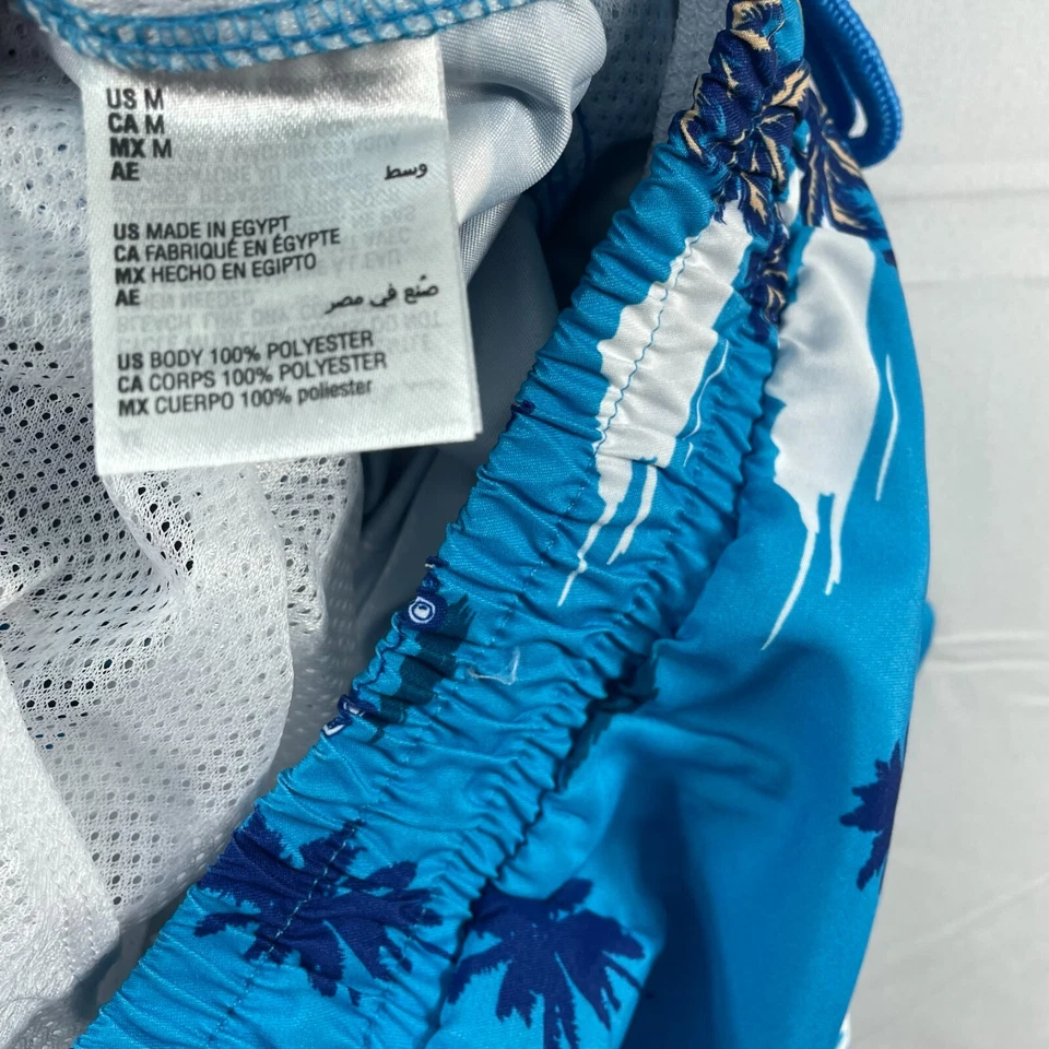 俱乐部房间短裤男式中号蓝色棕榈树露营车 R 网眼衬里游泳新品 — 第 4/4 张图片