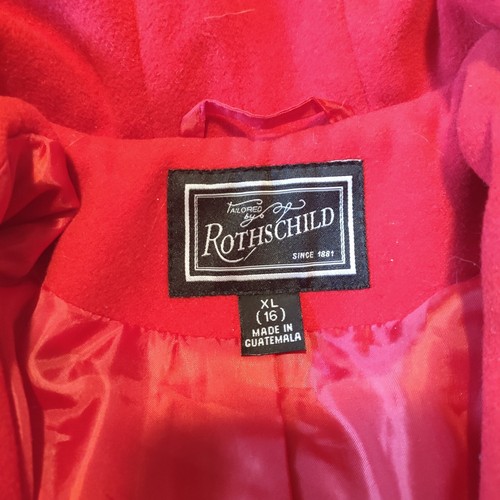 Rothschild Red Rose Coat/Jacket with Hood and Pockets Vintage Size XL (16) - Picture 6 of 8