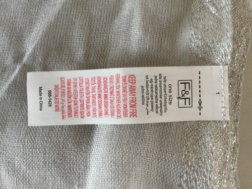 Lightweight F&F Grey And Silver Scarf 70” x 18” T7083 - Picture 4 of 4