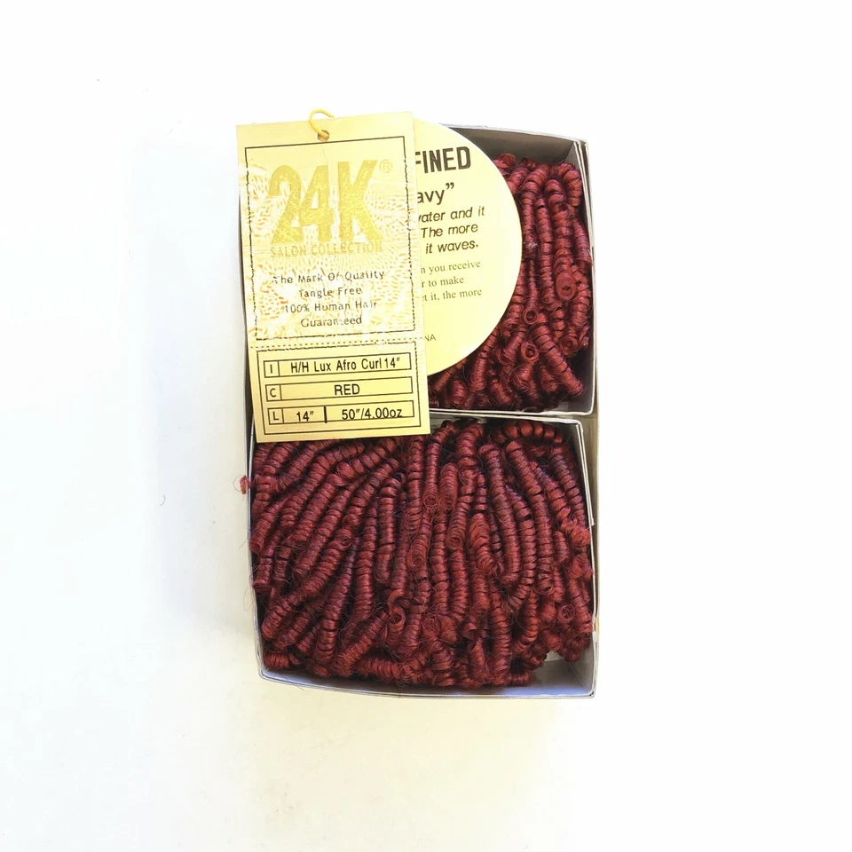 24K Collection Afro Curl плетение 14 дюймов 100% человеческие волосы 2 унц. *2 шт. не запутываются - Изображение 3 из 4