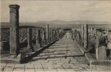 Old postcard AK ALGERIA TIMGAD Roman Ruins - Way of Cardo Maximus North (1145304)