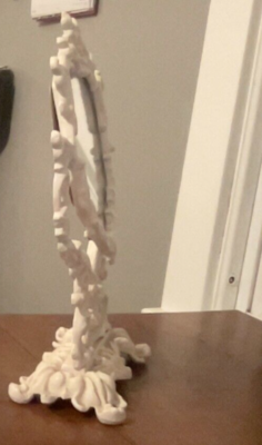 Vintage Standing Mirror. White Painted Cast Iron. 12