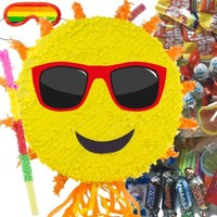 Pinata Sonne + Maske + Stock + FüLlung - Party Kindergeburtstag Geburtstag