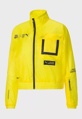 Puma x Felipe Pantone Jacket Mujer Negro Amarillo Activewear Chaqueta Top |  eBay