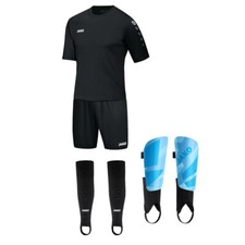 JAKO Kinder Fußball Trainingsset Trikot Hose Stutzen Schienbeinschoner schwarz