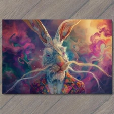 Art Print Rabbit Bunny Surrealism Crazy Bright Colors Weird Strange Wild Unusual