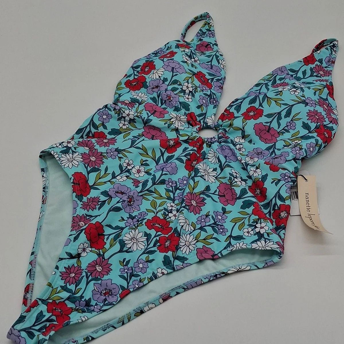 Costume Intero Fondo Bikini Hipster Nanette Lepore, Fantasia Floreale, Taglia M - Foto 2
