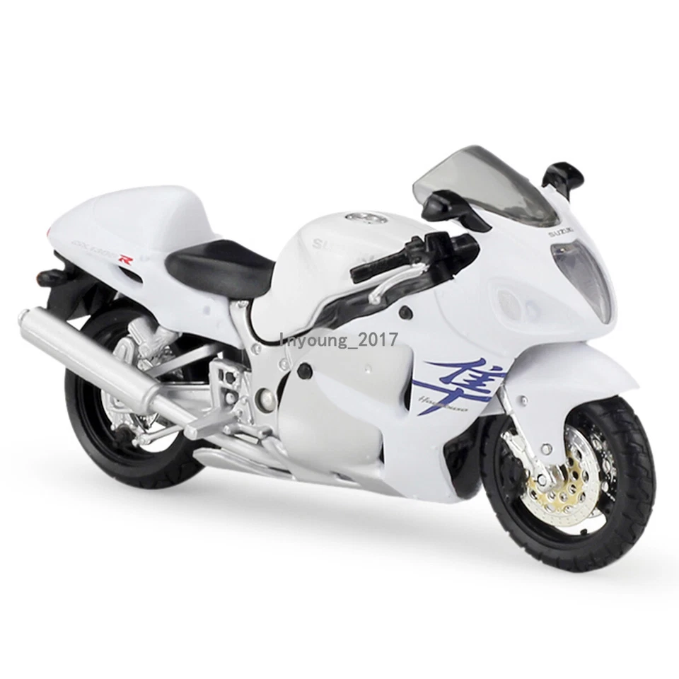 Modelo de motocicleta Suzuki GSX1300R 2007 escala 1:18 diecast juguete motocicleta blanco Foto 4 de 4