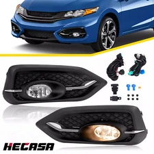 For Honda Civic 2-Door Coupe 2014-2015 Fog Lights Lamps w/Switch+Bulbs LH & RH
