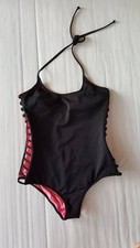Victoria's Secret PINK Cut Out One Piece Black Swimsuit X-Small