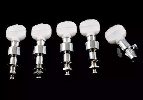 Allparts Chrome/Pearloid Geared 5-string Banjo Tuners Keys Machines TK-7867-010