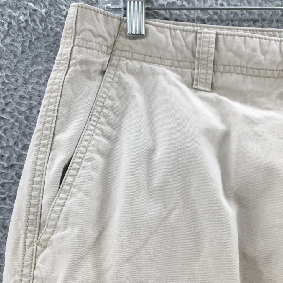 Saks Fifth Avenue 工装短裤男式 33(实际 35x9.5)米色棉质中腰拉链 — 第 4/4 张图片