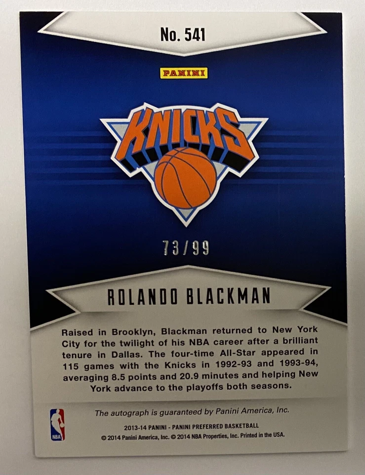 2013-14 Panini Preferred Signatures Rolando Blackman Red Color Match Auto #/99 - Image 2 of 4