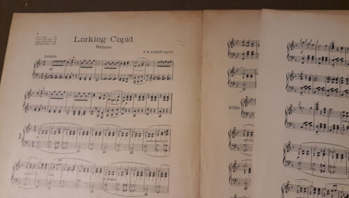 1912 Lurking Cupid Waltzes Vintage Piano Sheet Music by F. H. Losey - Picture 2 of 3