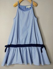 TWINSET Simona Barbieri Girls 8 Yr 7  Sleeveless Blue/White Multi Stripe Dress