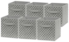 Re Fabric Cube Storage Bins Foldable Organizer Geometric Grey Set Of 6
