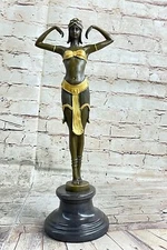 Demetre Chiparus ILLUSION OF VIRTUE Art Deco Bronze Statue Figure Sculpture 19"