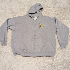 Walt Disney World 2XL Full Zip Hooded Sweatshirt Jacket Gray Mickey Mouse