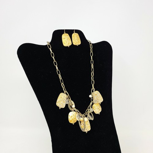 Drape Necklace Hook Earrings Set 