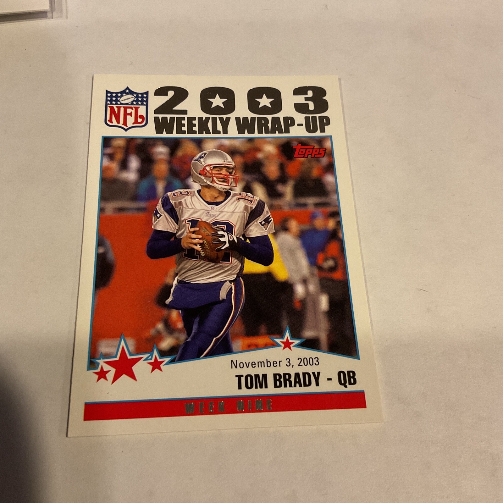 2004 Topps Chrome Tom Brady 2003 Weekly Wrap Up #154 Patriots
