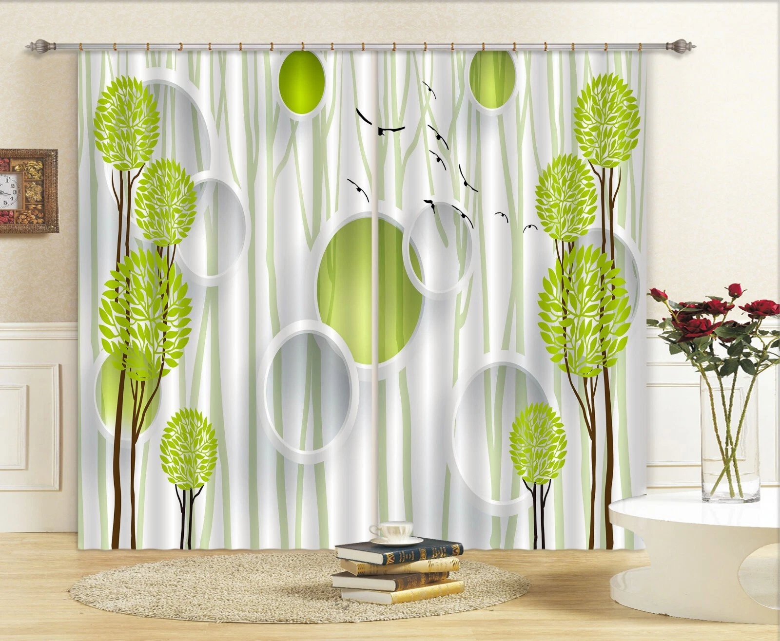 3D Simple Tree ZHUB958 Photo Curtain Window Blockout Fabric Amy 2023