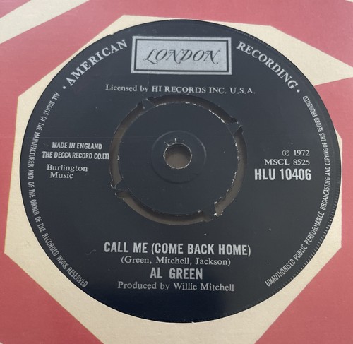 Al Green/Call Me Come Back Home/1972 London 7" Single EX CONDITION - Picture 2 of 3