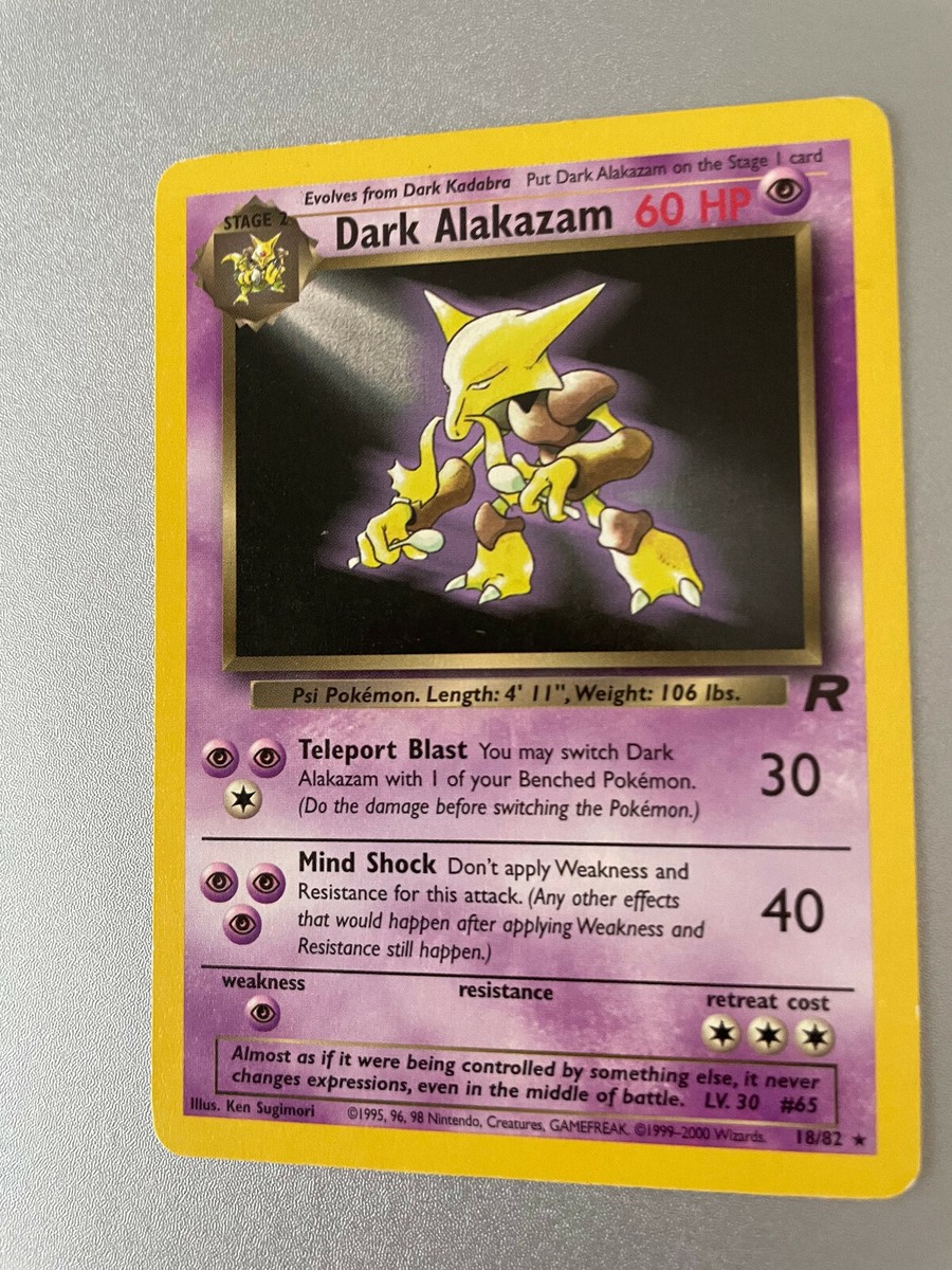 Dark Alakazam - Team Rocket 18/82 - Rare - Non Holo - Pokémon Card