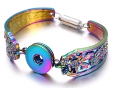 Snap Jewelry Rainbow Flower Bracelet Spoon Magnetic Fits 18-20mm Ginger Charms