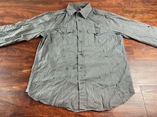 HELIX Button Down Long Sleeve Gray Casual Shi...