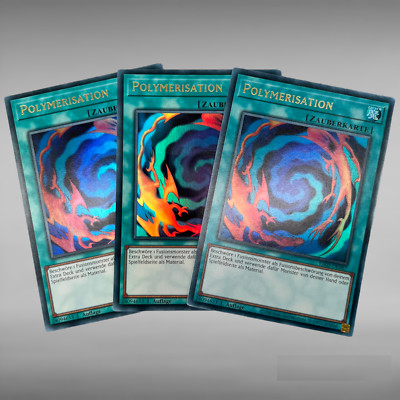 Yugioh Polymerisation Fusions Karten 3x Ultra Rare glänzend deutsch NM Neu
