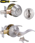 Keyed Alike Front Door Lever Lockset with Single Cylinder Deadbolt Combination S