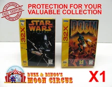 1x SEGA GENESIS 32X CIB GAME - CLEAR PLASTIC PROTECTIVE BOX PROTECTOR SLEEVE