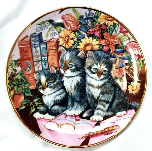 KITTY LITERATURE CAT LOVERS COLLECTORS PLATE BY K DUNCAN FINE PORCELAIN LTD ED - Picture 2 of 8