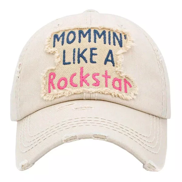 MOMMIN` LIKE A ROCKSTAR VINTAGE BALLCAP