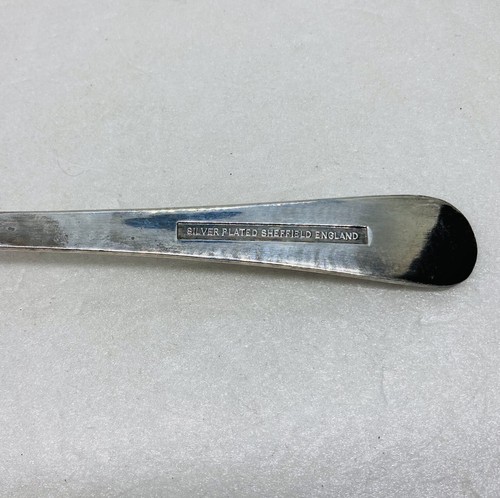 Vintage 1970s Sheffield England Serving Spoon For Set Silverplated 9.5 Decor 29 - Picture 9 of 17
