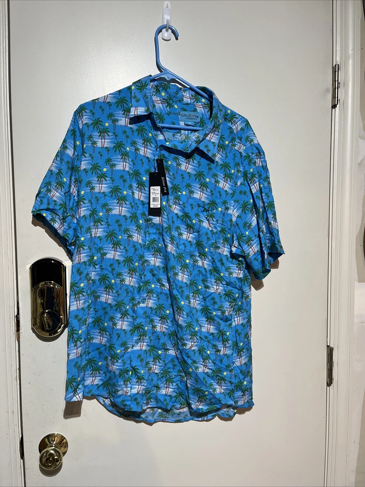 Galaxy Caribbean Mens Palm Tree Button-Down shirt Size XL