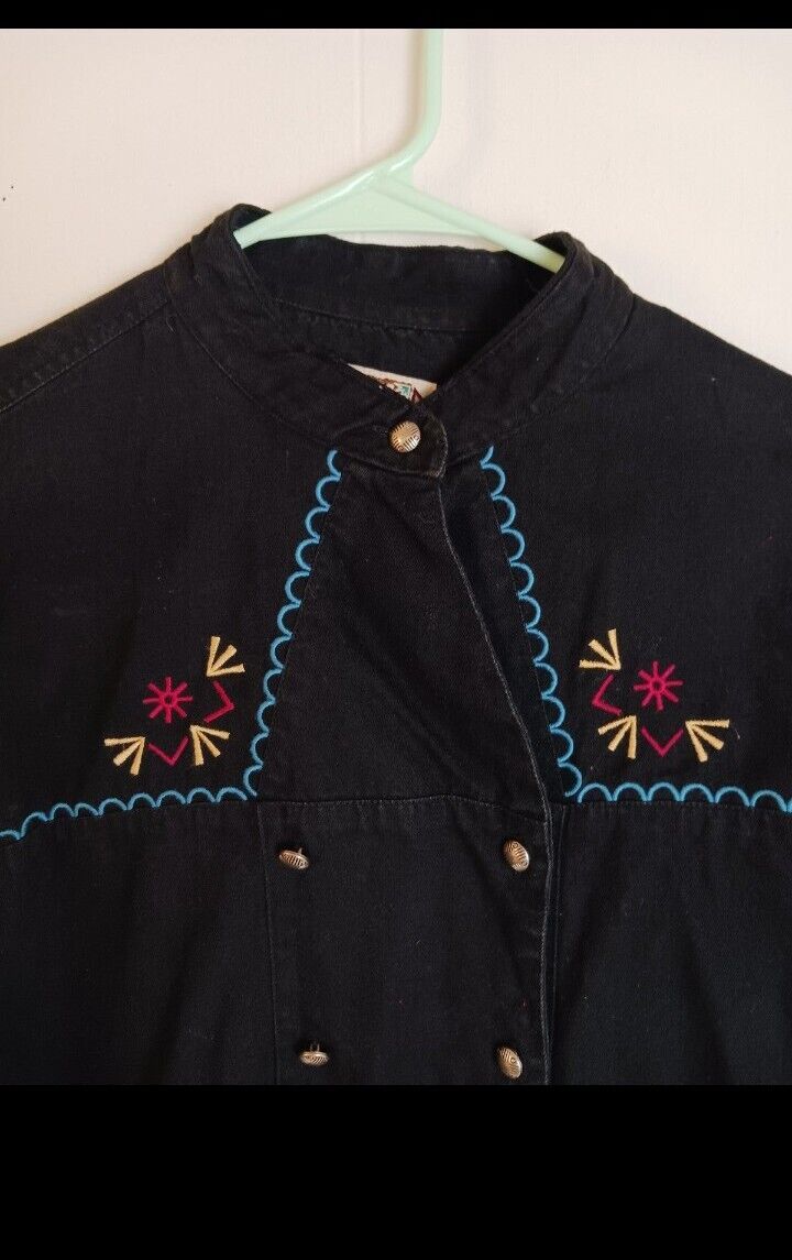 VINTAGE Wrangler Silver Lake Embroidery L/S Butto… - image 4
