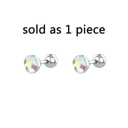 Mini Ear Stud Hypoallergenic Earring Jewelry Surgical Steel Screwed Ear Piercing - Picture 11 of 28
