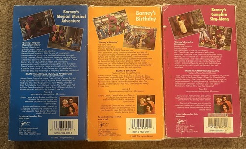 Set Of 3 Barney's Birthday Campfire Sing Along Magical Musical Adventure VHS Lot - Picture 2 of 6