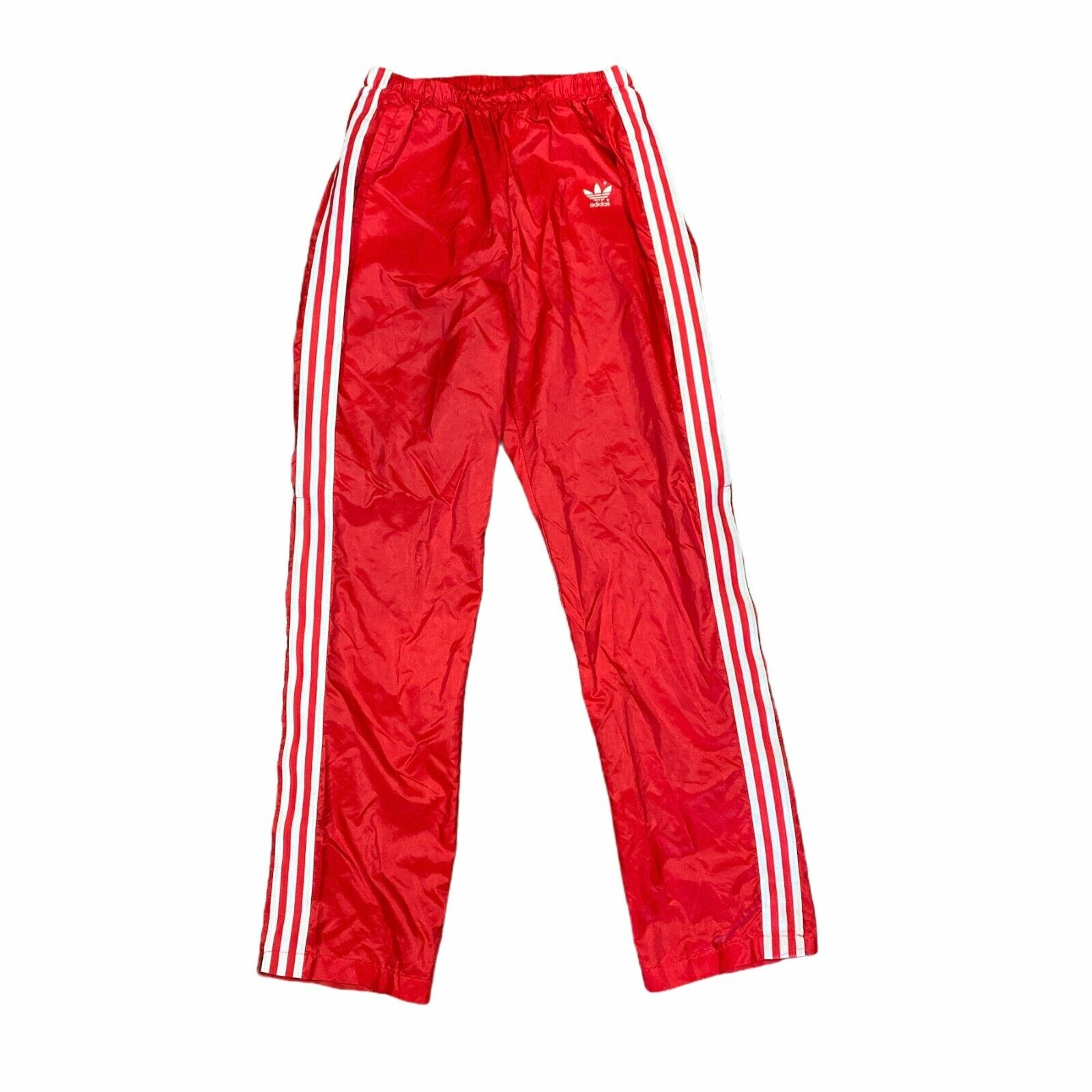 Continuamente pestaña Escalofriante Vintage ADIDAS Mens Red 3-Stripe Nylon Swishy Elastic Warmup Track Pants -  Sz M | eBay