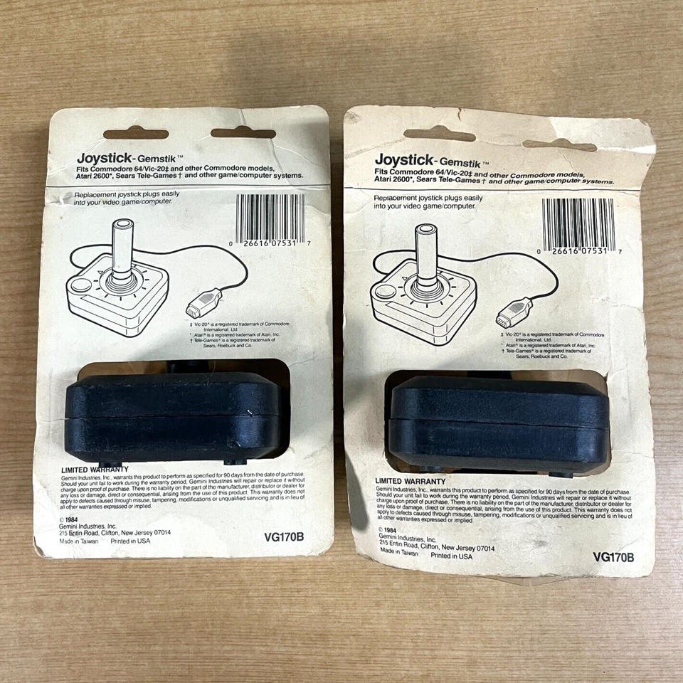 Gemini Gemstik Atari 2600 Set of 2 Commodore 64 Vic 20 Joystick NIB - Image 2 of 2