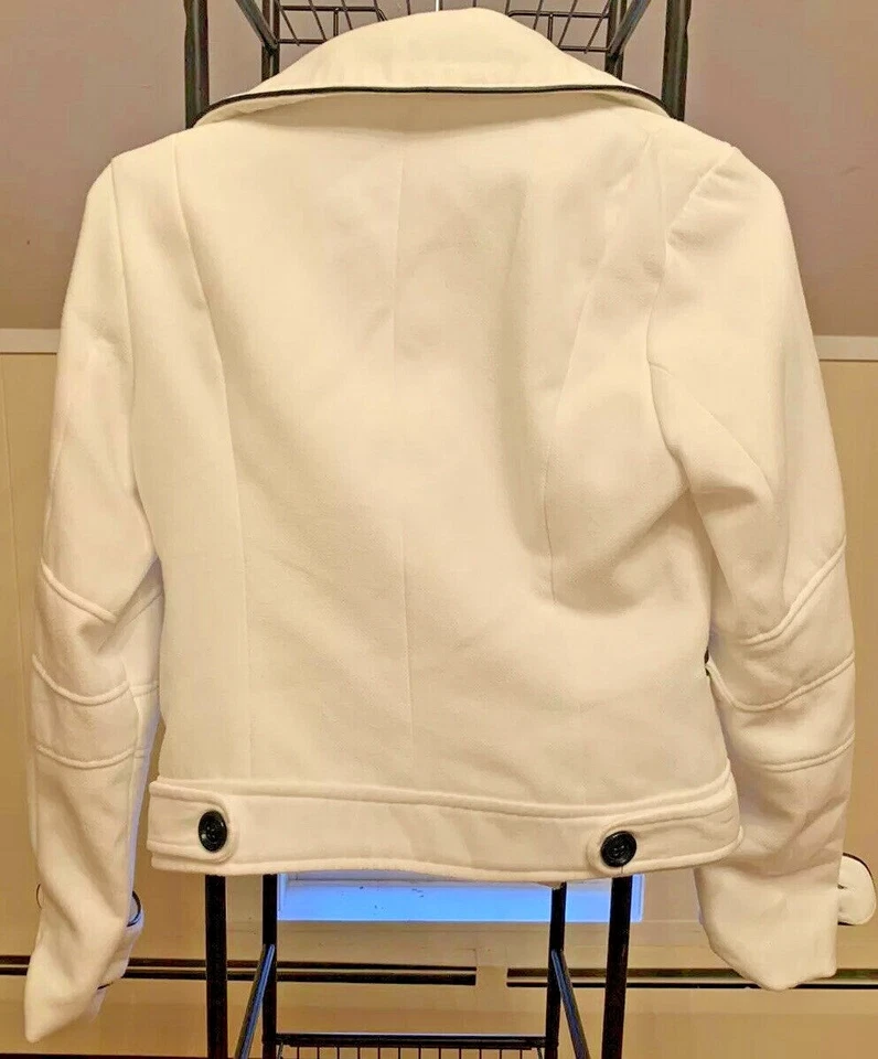 Charlotte Russe Peacoat White Black Trim SZ M - Image 3 of 4